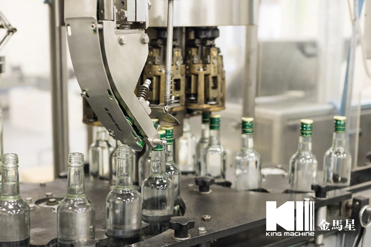 Full Automatic Glass Bottle Liquid Alcohol Drink Whisky Vodka Washing Filling Capping Red Grape Wine Spirits Liquor Bottling Sealing Labeling Packaging Machine